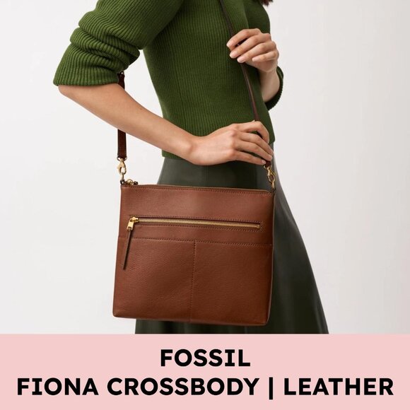 Fossil Handbags - 💎 FOSSIL Fiona Crossbody Bag — Brown LiteHide Leather (O/S)
